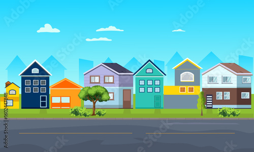 city village, houses vector
