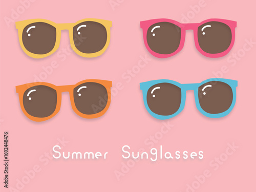 夏っぽいカラーのサングラスセット