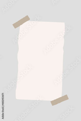 Beige notepaper, collage element vector