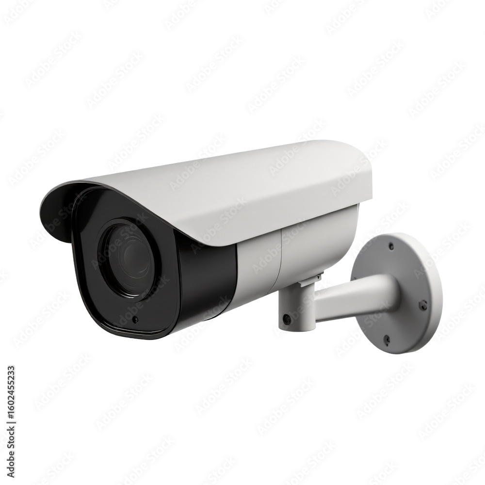 Bullet security camera with weatherproof casing isolated on an empty plain background Bullet security camera with weatherproof casing isolated on an empty plain background