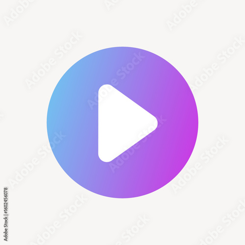 Gradient purple play button vector