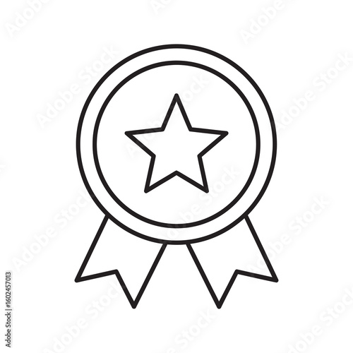 Best quality award badge icon with a star and ribbon for excellence and certification Guarantee seal symbol for top rated product and customer satisfaction