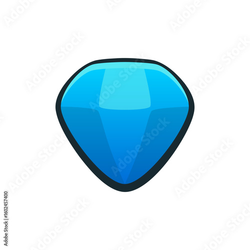 Isolated flat 3d diamond icon for game, interface, sticker, app. The sign in a cartoon style for match 3, arcade, rpg. The gem sprite for craft element in hyper casual mobile game