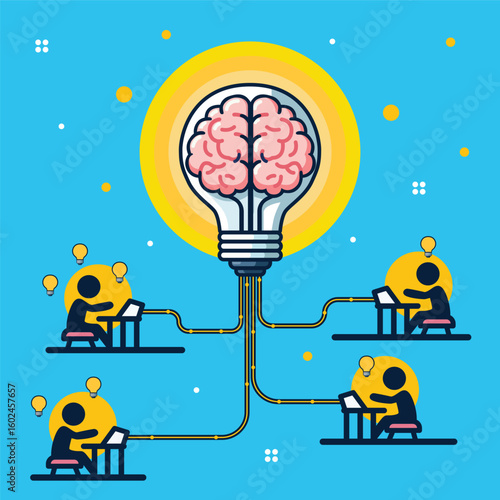 Idea Flow Brainstroming Concept. Vector illustration