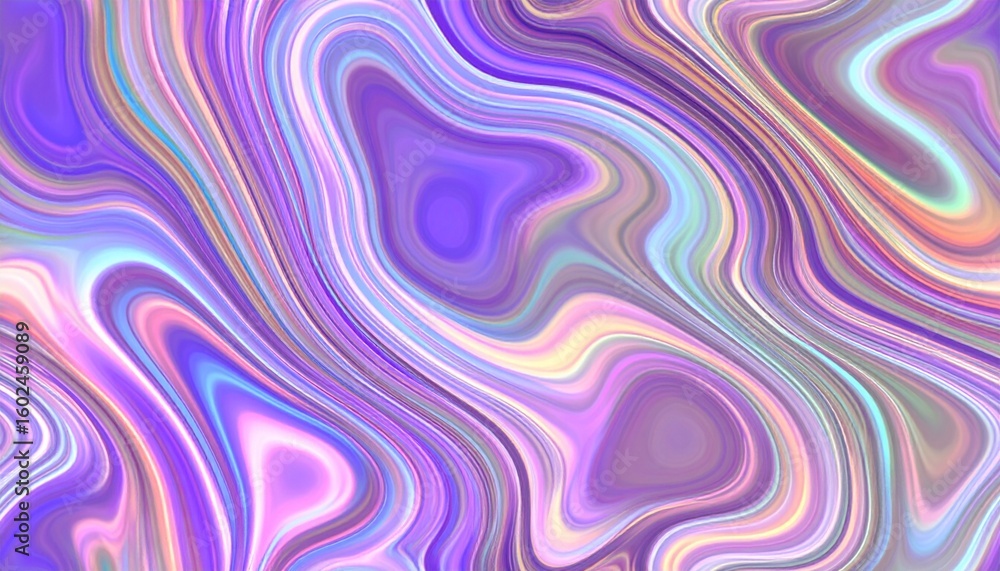 Obraz premium Organic Marble Fluid Swirl Seamless Pattern with Metallic Highlights
