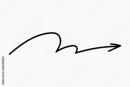 Curved arrow pointing right illustration vector