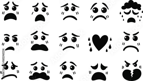  frown emoji, depressed face symbol, sorrow expression icon, 