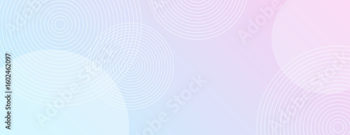 Pastel gradient background with blue and pink hues, featuring circular line patterns. Soft, smooth texture background with blue and pink tones. Geometric gradient background vector. Blue background.
