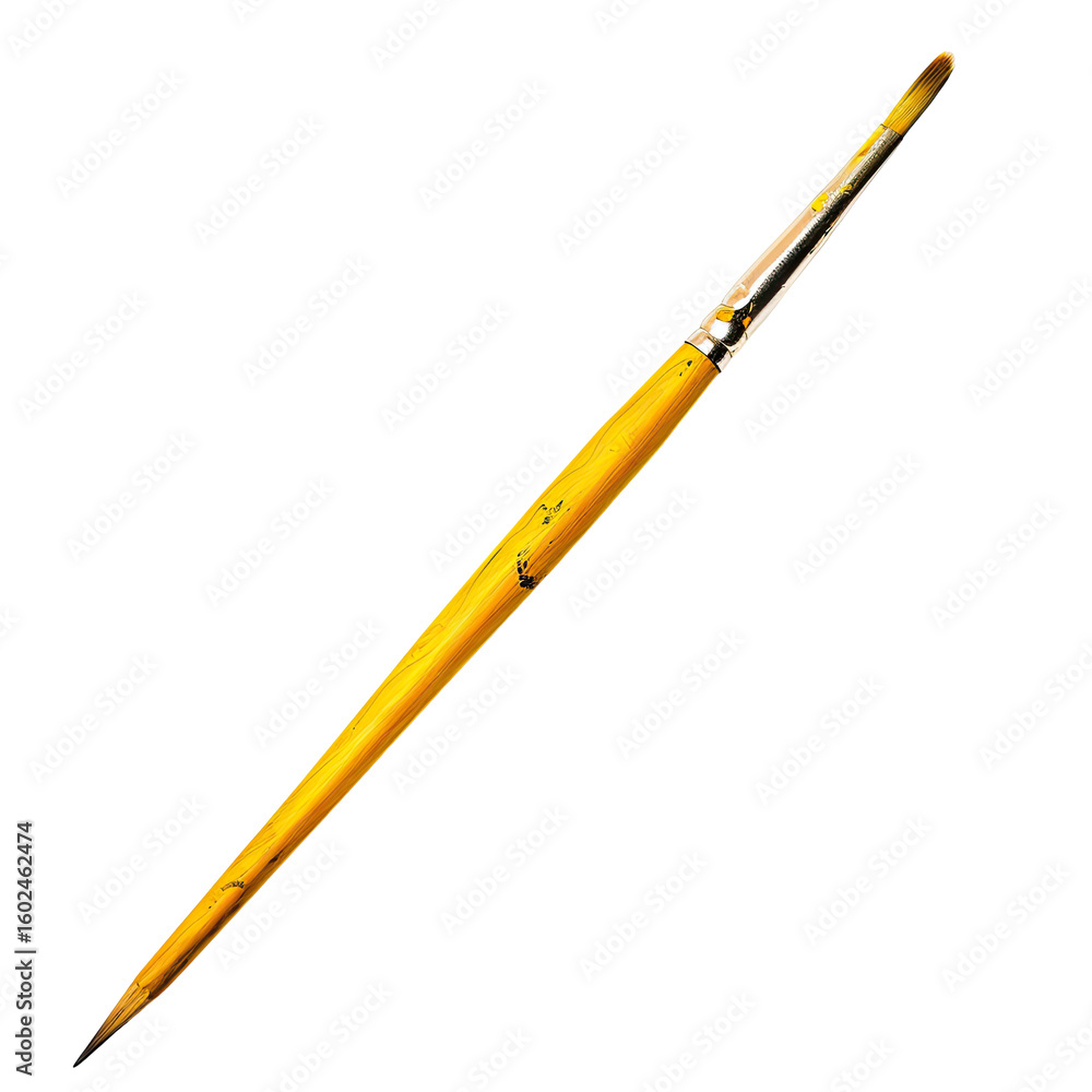 Fototapeta premium A bright yellow paintbrush