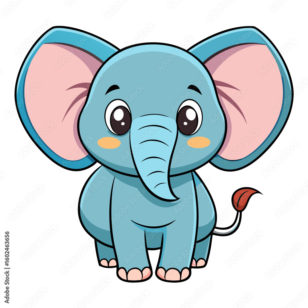 Fototapeta premium elephant cartoon with blank sign