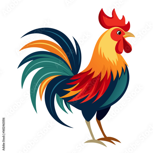 rooster isolated on white