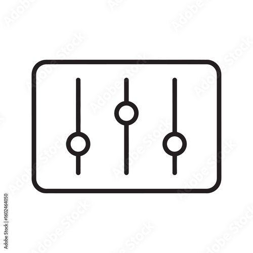Control panel icon with sliders for settings and adjustment interface Equalizer or customization options symbol for user preference and configuration