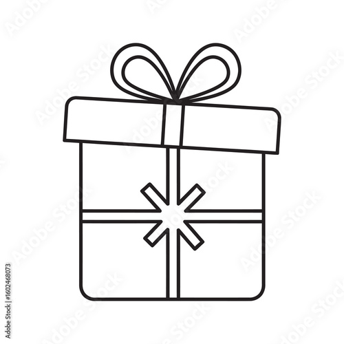 Gift box icon with a ribbon and bow for a present or surprise concept Celebration and holiday package symbol for birthday or special occasion