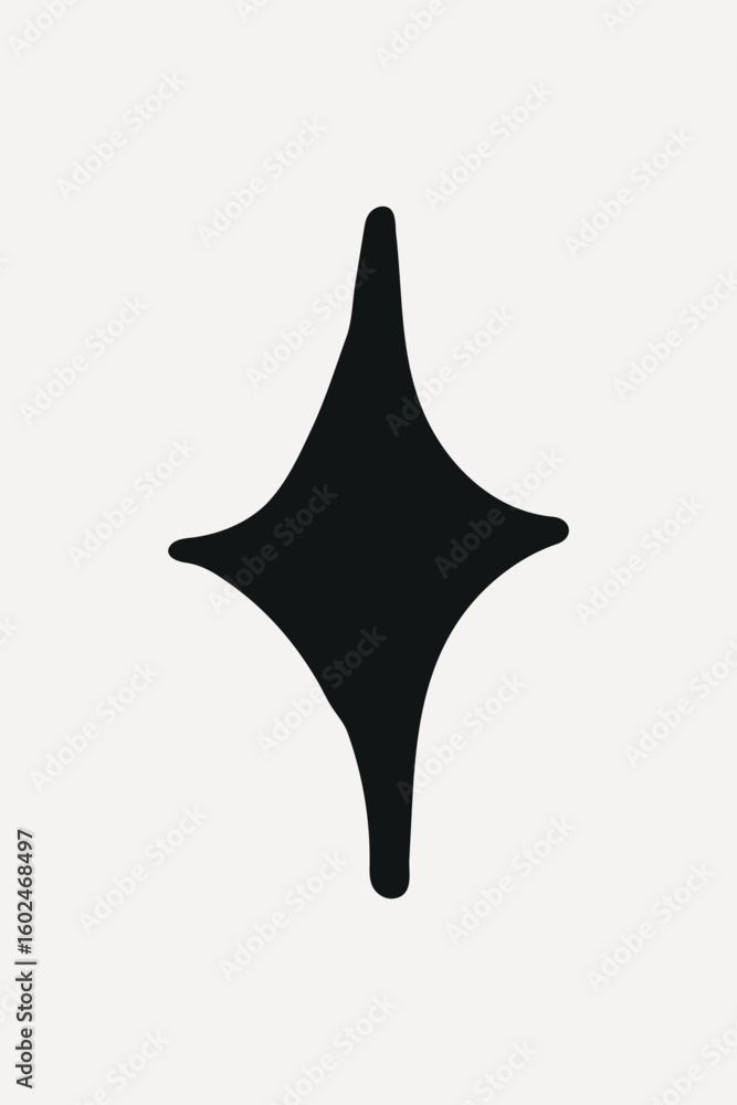 Fototapeta premium Minimalist black star shape on a light, element vector