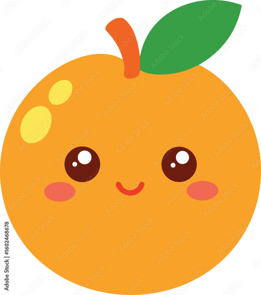 Fototapeta premium Cute Fruit Emoji Set Isolated on White Background