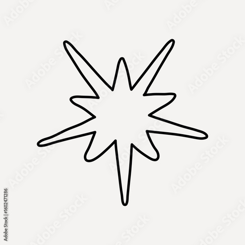 Minimalist starburst line art vector