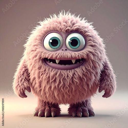 funny 3d little monster with cute expression