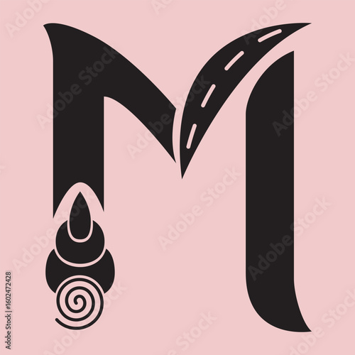 Capital M from a homemade font