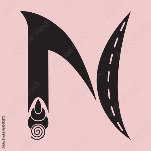 Capital N from a homemade font
