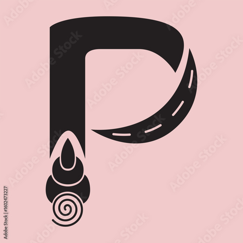 Capital P from a homemade font