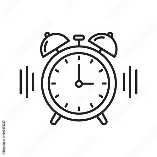 Classic alarm clock ringing icon for morning wake up reminder and urgent schedule notification a retro timepiece for time and deadline alert