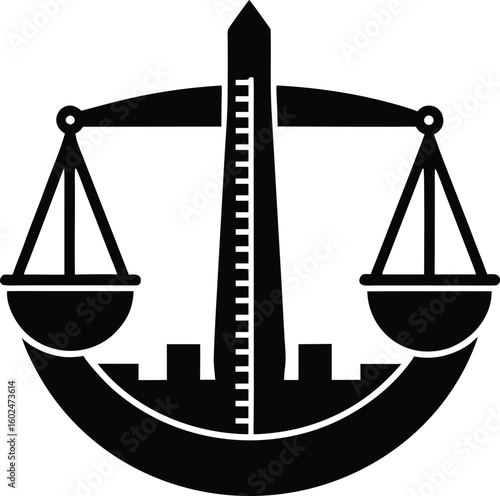 ruler scale silhouette logo icon vector art