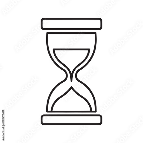 Hourglass line icon representing time passing patience waiting and a countdown to a deadline a classic sandglass timer for measuring period