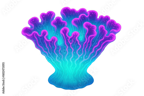 glowing coral reef, purple and blue clip art preview