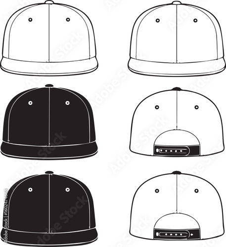 clean line art cap vector template ideal for apparel design merch and promotional prints