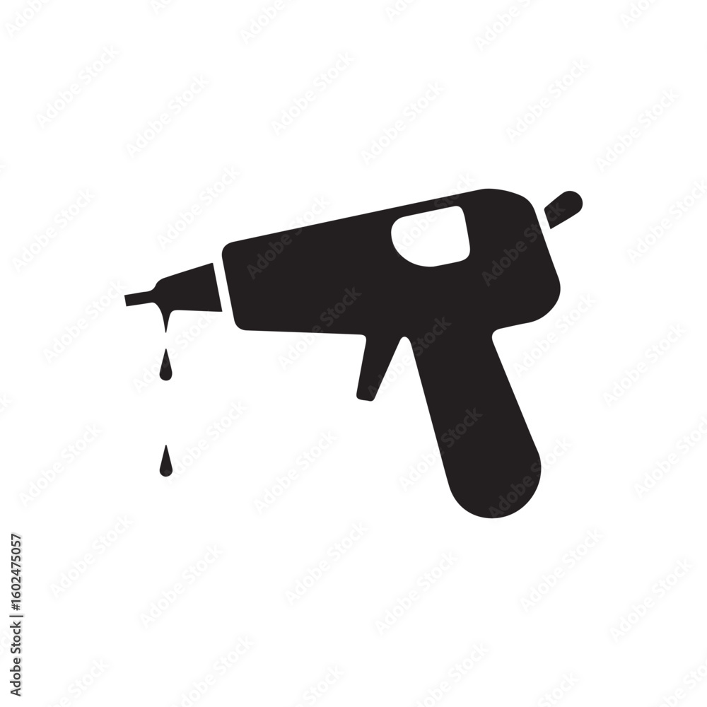 Obraz premium Glue Gun Silhouette Icon for DIY Crafts and Repair Projects