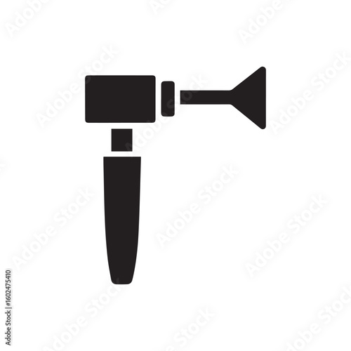 Otoscope Medical Device Silhouette Icon for Ear Examination