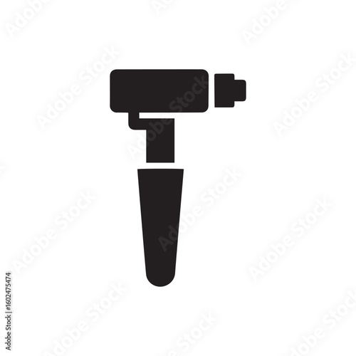 Otoscope Medical Device Silhouette Icon for Ear Examination