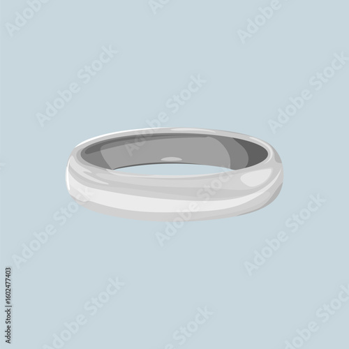 Silver ring, jewelry illustration vector