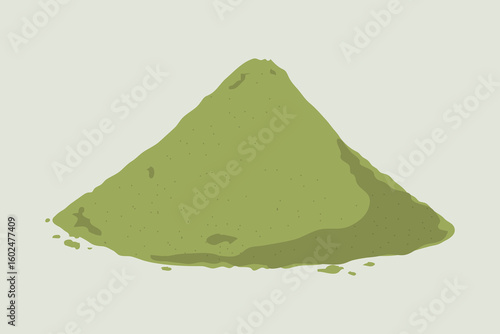 Matcha tea powder, food illustration vector