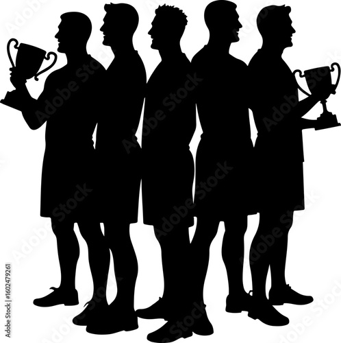 tennis, silhouette, sport, players, female athletes, tennis match, racquet, action, movement, athletic, competitive, black and white, vector art, illustration, 