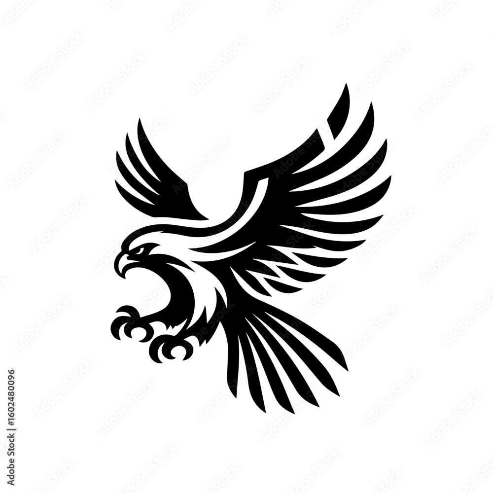 Fototapeta premium Majestic Eagle Talon Attack Silhouette Logo.