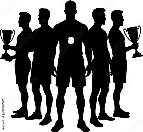 tennis, silhouette, sport, players, female athletes, tennis match, racquet, action, movement, athletic, competitive, black and white, vector art, illustration, 