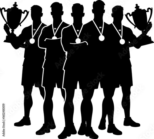 tennis, silhouette, sport, players, female athletes, tennis match, racquet, action, movement, athletic, competitive, black and white, vector art, illustration, 