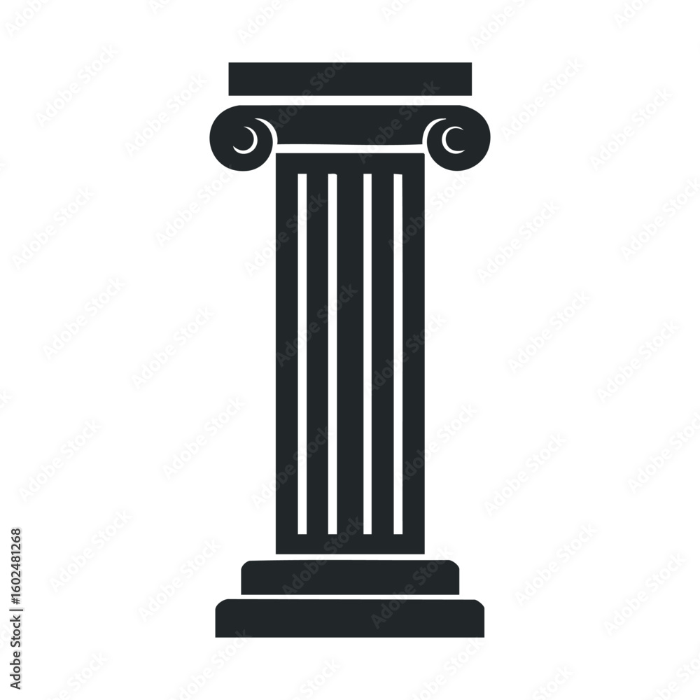 Obraz premium Classical greek ionic column illustration with fluted design