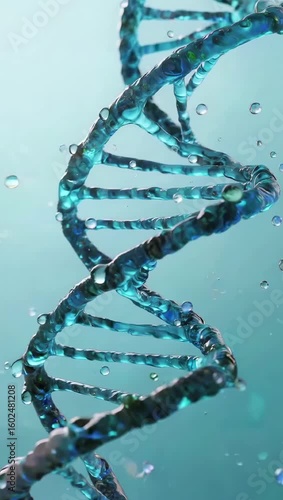 Three-dimensional rendering model of double helix structure of DNA molecules