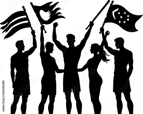 tennis, silhouette, sport, players vector bundle