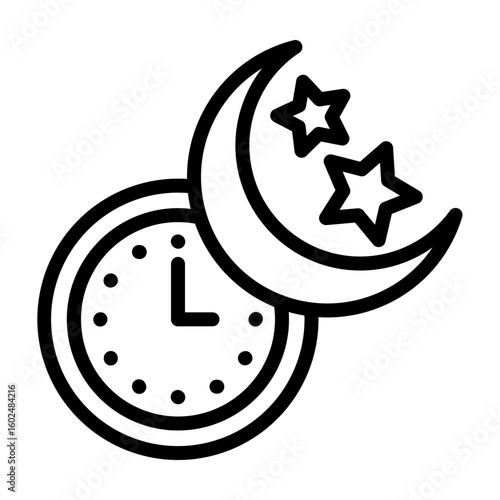 Midnight Vector Line Icon Design