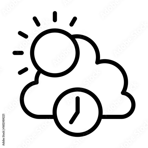 Noon Vector Line Icon Design