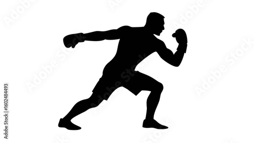 Shadow Boxer Silhouette: A powerful and dynamic silhouette of a boxer mid-action, exuding strength, agility, and the intensity of the sport.