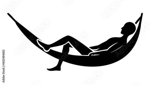 Restful Solitude: A person embraces the ultimate state of relaxation and tranquility, lounging peacefully in a hammock under the warm sun and the refreshing breeze of nature