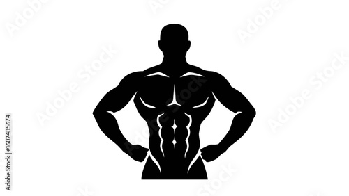 Muscular Silhouette: A strong silhouette showcases the pinnacle of physical fitness, emphasizing a chiseled physique. 