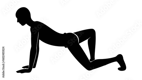 Yoga Pose: A serene individual gracefully demonstrates the art of yoga through an artful silhouette, embodying the essence of mindfulness and physical well-being.