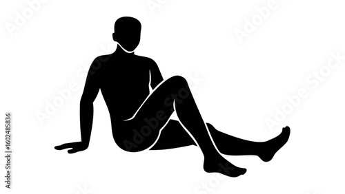 Resting Silhouette: An artful silhouette of a relaxed figure seated in a contemplative pose