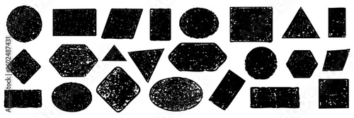 Pastel hand drawn basic geometric shapes with soft rough texture. vector illustration