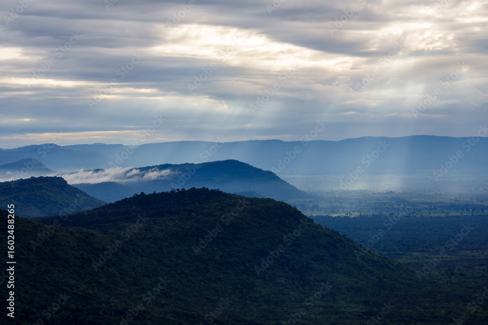 Fototapeta premium Beautiful landscape in the morning ,Pha Mor E Daeng ,Kantharalak,Sisaket,Thailand